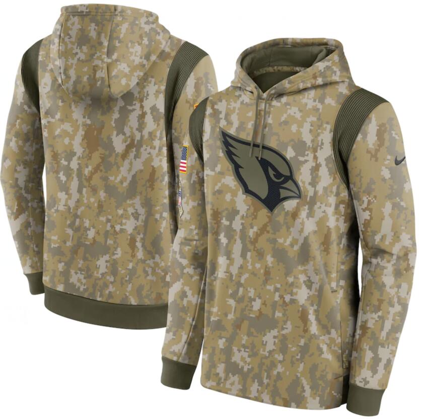 Men's Arizona Cardinals Nike Camo 2021 Salute To Service Therma Performance Pullover Hoodie