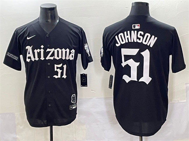 Men's Arizona Diamondbacks 51 Randy Johnson Black 'Gothic Desert Fang Edition' Vapor Premier Limited Stitched Baseball Jersey