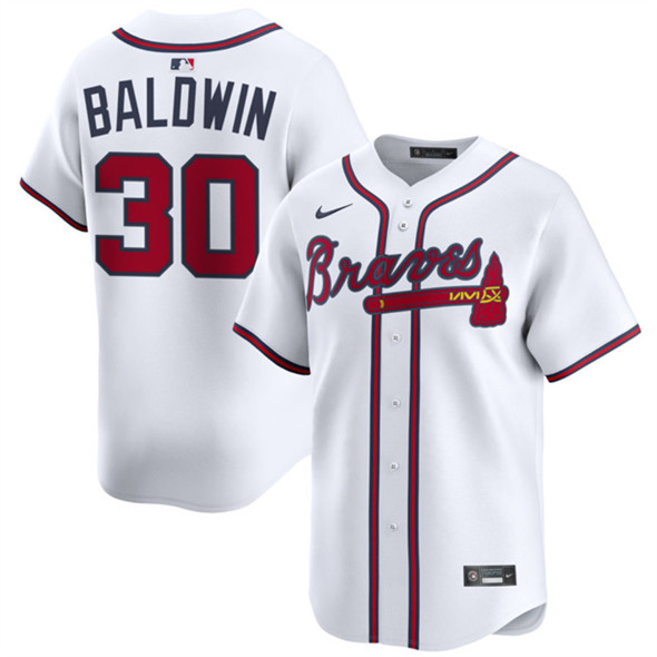 Men's Atlanta Braves 30 Drake Baldwin White 2025 Home Limited Stitched Baseball Jersey