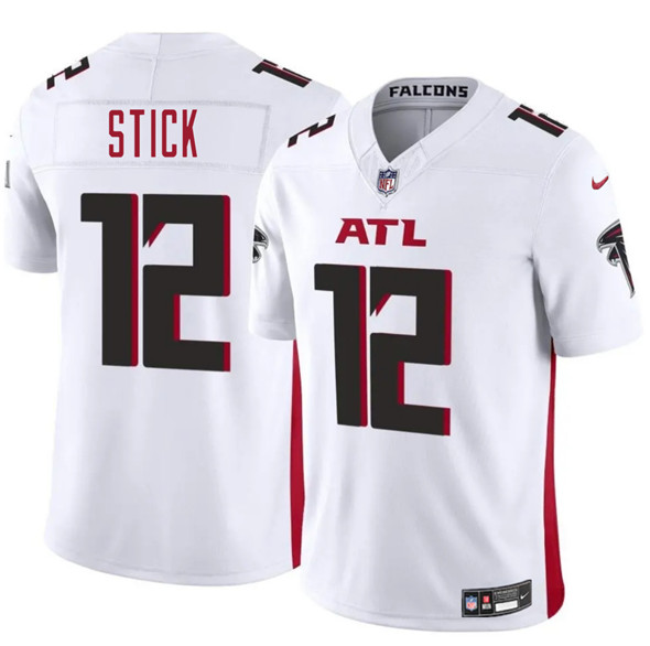 Men's Atlanta Falcons 12 Easton Stick White 2025 F.U.S.E. Vapor Untouchable Limited Football Stitched Jersey