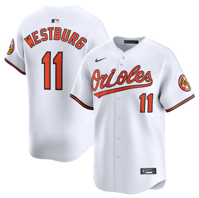 Men's Baltimore Orioles 11 Jordan Westburg White 2025 Home Limited Cool Base Stitched Baseball Jersey