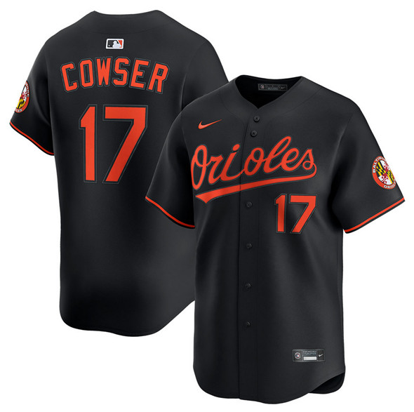 Men's Baltimore Orioles 17 Colton Cowser Black 2025 Alternate Limited Stitched Baseball Jersey