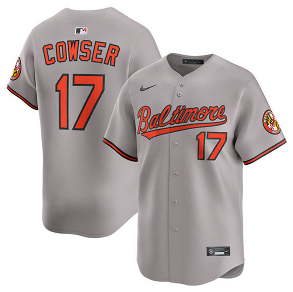 Men's Baltimore Orioles 17 Colton Cowser Gray 2025 Limited Stitched Baseball Jersey