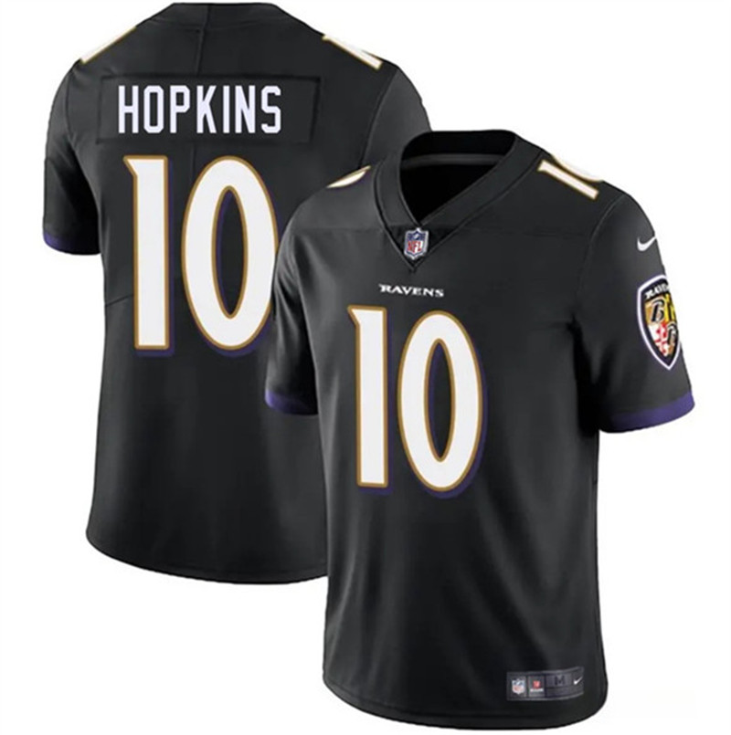 Men's Baltimore Ravens 10 DeAndre Hopkins Black Vapor Limited Football Jersey