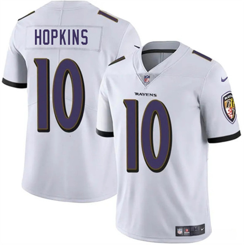 Men's Baltimore Ravens 10 DeAndre Hopkins White Vapor Limited Football Jersey