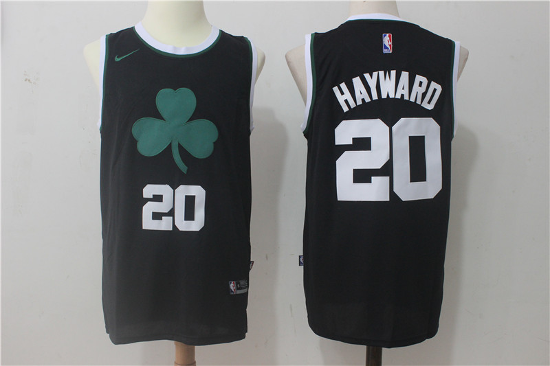 Men's Boston Celtics #20 Gordon Hayward All Black 2017 2018  Swingman Stitched NBA Jersey