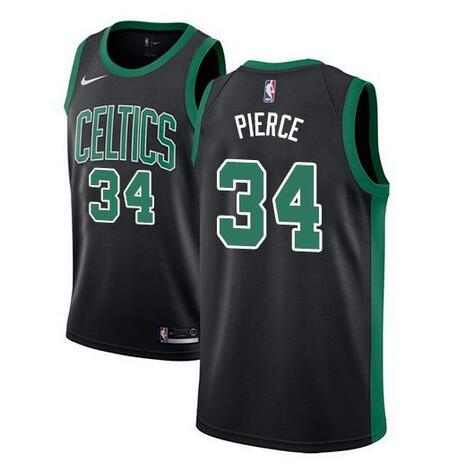 Men's Boston Celtics 34 Paul Pierce Black Statement Edition Stitched Basketball Jersey