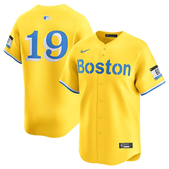Men's Boston Red Sox 19 Roman Anthony Gold City Connect Stitched Baseball Jersey
