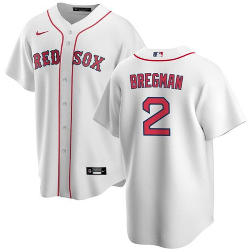 Men's Boston Red Sox 2 Alex Bregman White 2024 Cool Base Stitched Baseball Jersey