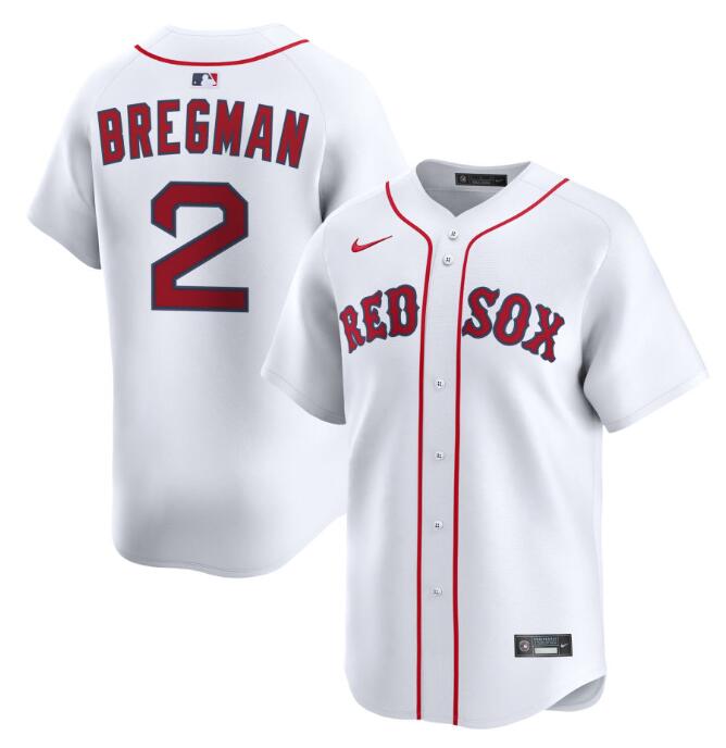Men's Boston Red Sox 2 Alex Bregman White 2024 Home Limited Stitched Baseball Jersey
