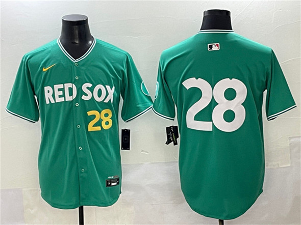 Men's Boston Red Sox 28 Kristian Campbell Green 2025 City Connect Limited Stitched Baseball Jersey