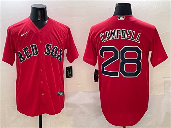 Men's Boston Red Sox 28 Kristian Campbell Red Cool Base Stitched Baseball Jersey