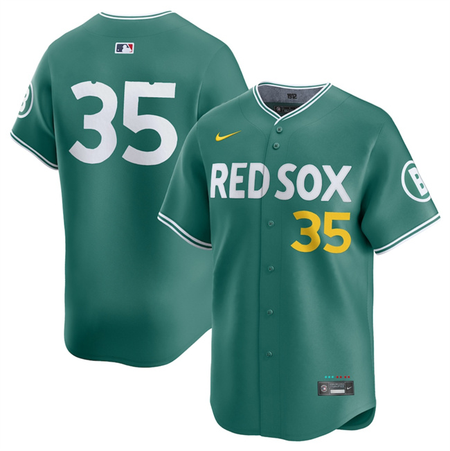 Men's Boston Red Sox 35 Garrett Crochet Green 2025 City Connect Limited Stitched Baseball Jersey