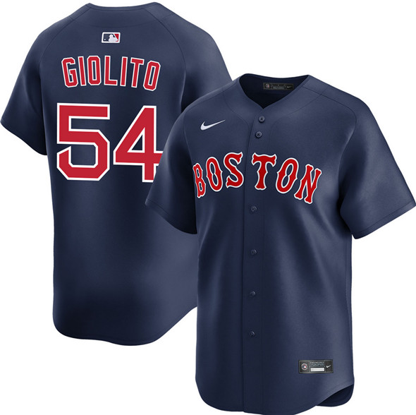 Men's Boston Red Sox 54 Lucas Giolito Navy Alternate Limited Stitched Baseball Jersey