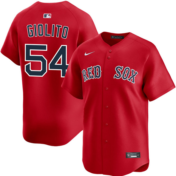 Men's Boston Red Sox 54 Lucas Giolito Red 2025 Alternate Limited Stitched Baseball Jersey