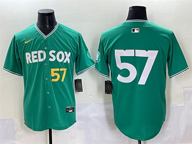 Men's Boston Red Sox 57 Greg Weissert Green 2025 City Connect Limited Stitched Baseball Jersey