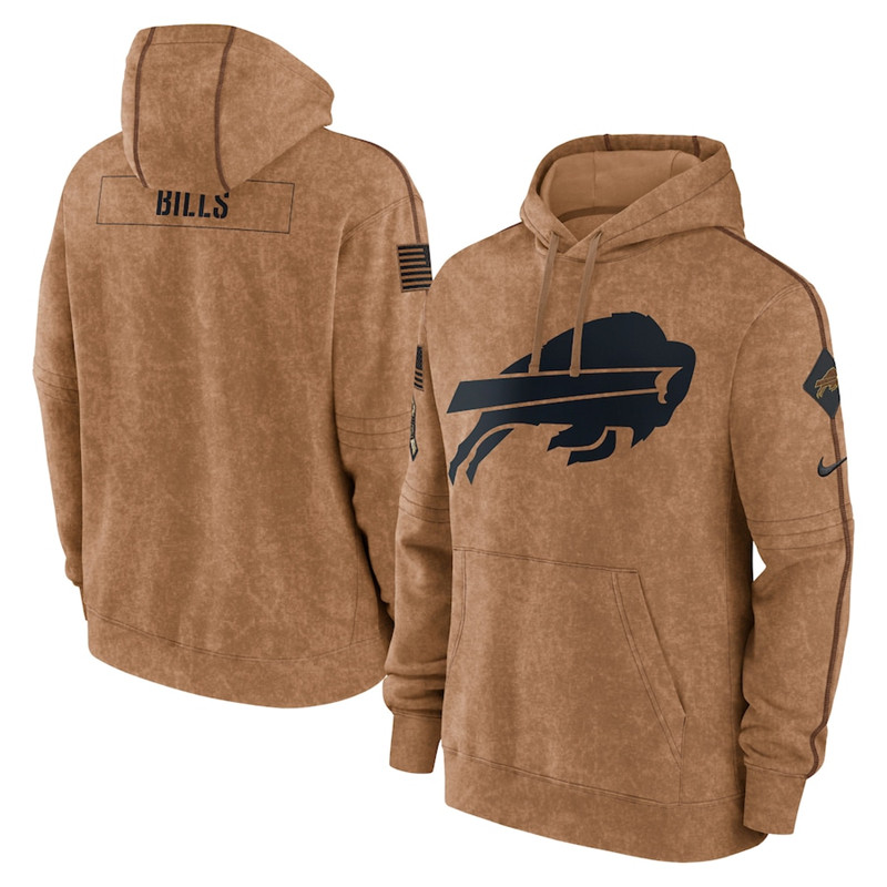 Men's Buffalo Bills Nike Brown 2023 Salute To Service Club Pullover Hoodie