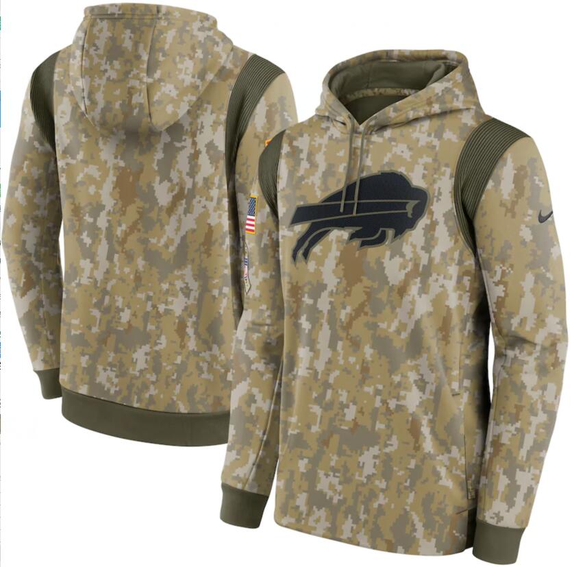 Men's Buffalo Bills Nike Camo 2021 Salute To Service Therma Performance Pullover Hoodie