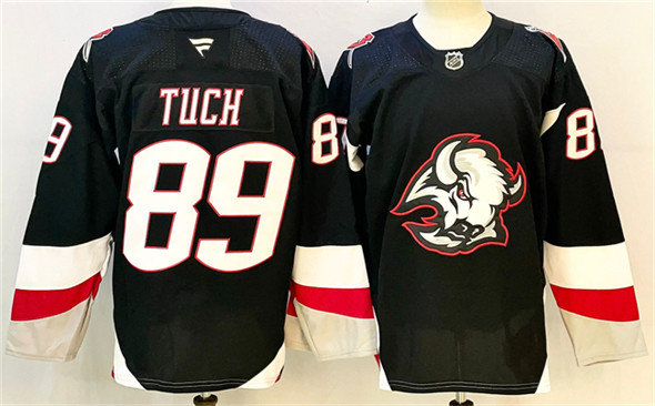 Men's Buffalo Sabres 89 Alex Tuch Black 2024 25 Alternate Stitched Hockey Jersey
