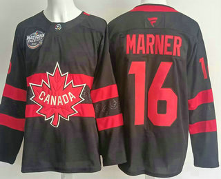 Men's Canada 16 Mitchell Marner Black 2025 4 Nations Face Off Authentic Jersey