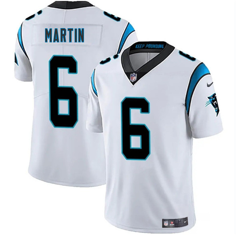 Men's Carolina Panthers 6 Sam Martin White 2025 Vapor Limited Football Stitched Jersey
