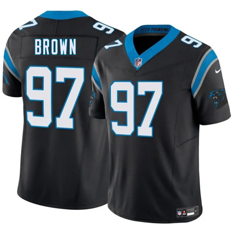 Men's Carolina Panthers 97 Bobby Brown Black 2025 F.U.S.E. Vapor Limited Football Stitched Jersey