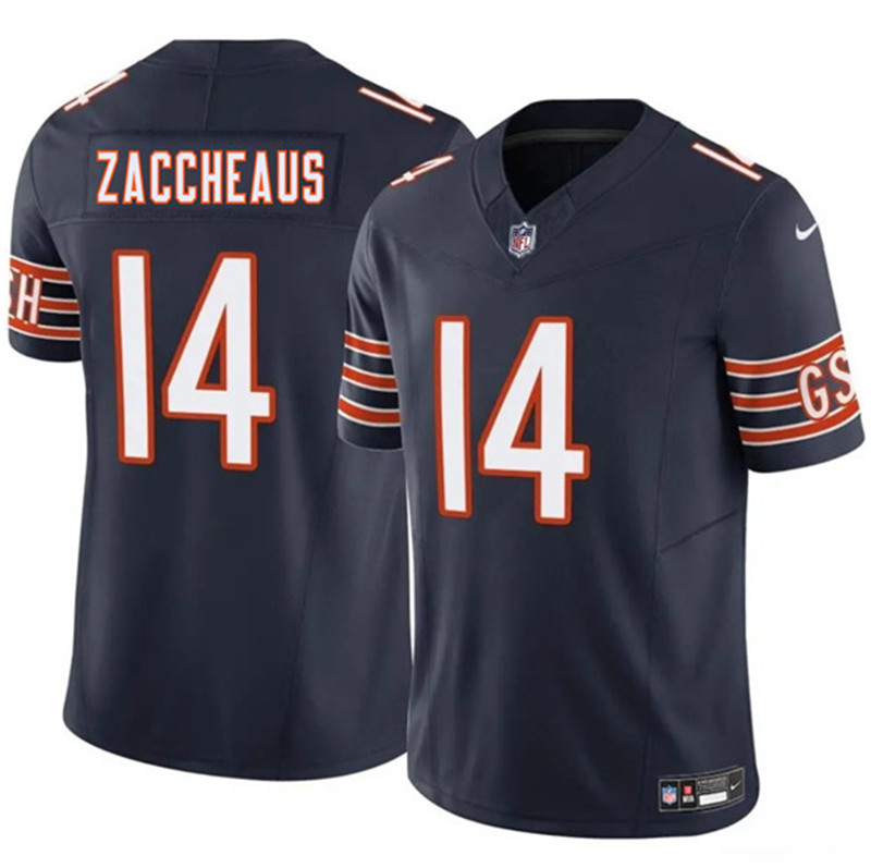 Men's Chicago Bears 14 Olamide Zaccheaus Navy 2025 F.U.S.E. Vapor Football Stitched Jersey