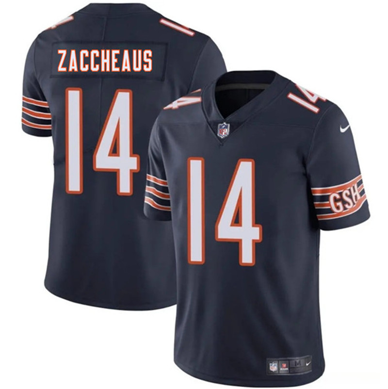 Men's Chicago Bears 14 Olamide Zaccheaus Navy 2025 Vapor Football Stitched Jersey
