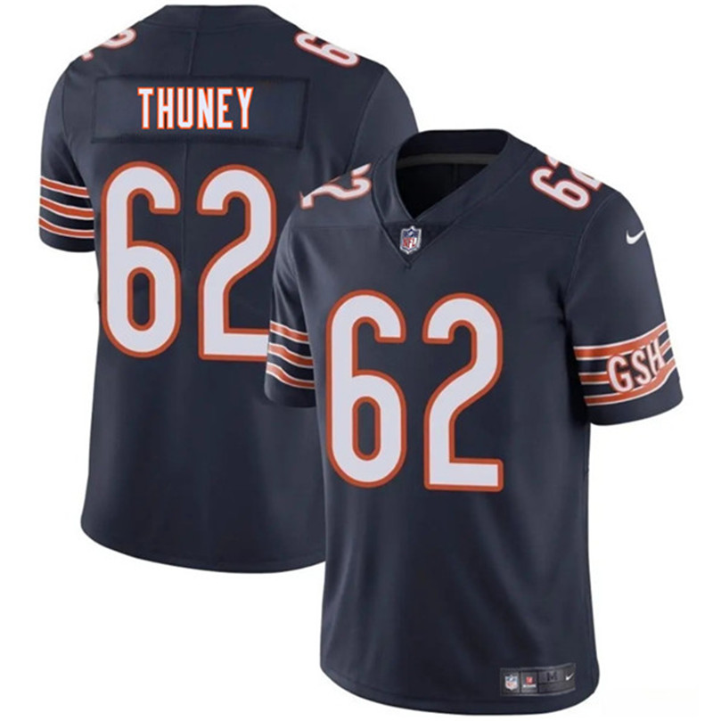 Men's Chicago Bears 62 Joe Thuney Navy 2025 Vapor Football Stitched Jersey