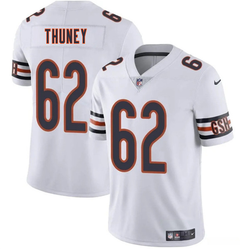 Men's Chicago Bears 62 Joe Thuney White 2025 Vapor Football Stitched Jersey