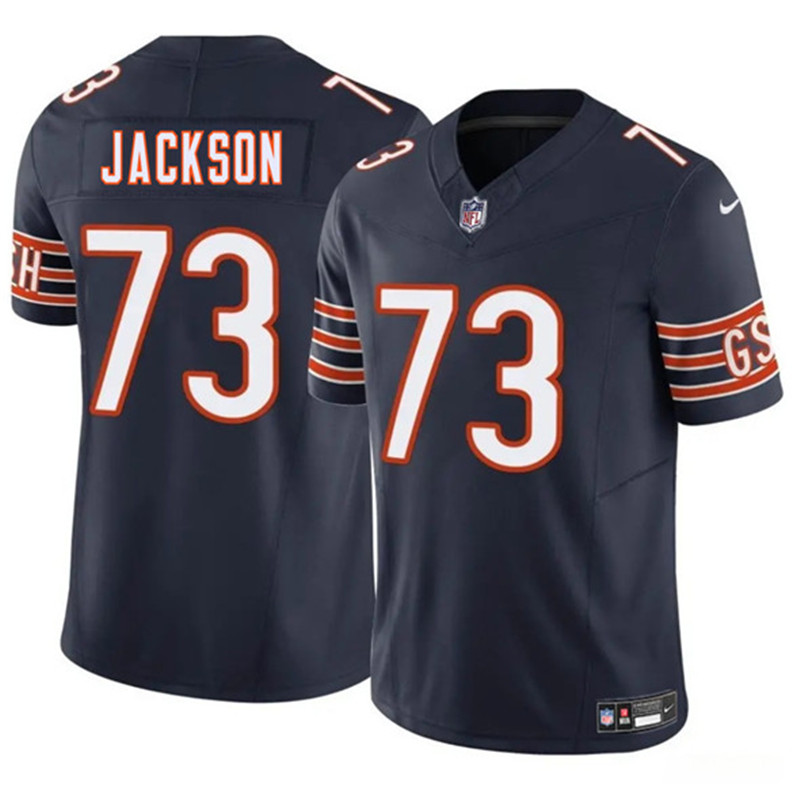 Men's Chicago Bears 73 Jonah Jackson Navy 2025 F.U.S.E. Vapor Football Stitched Jersey