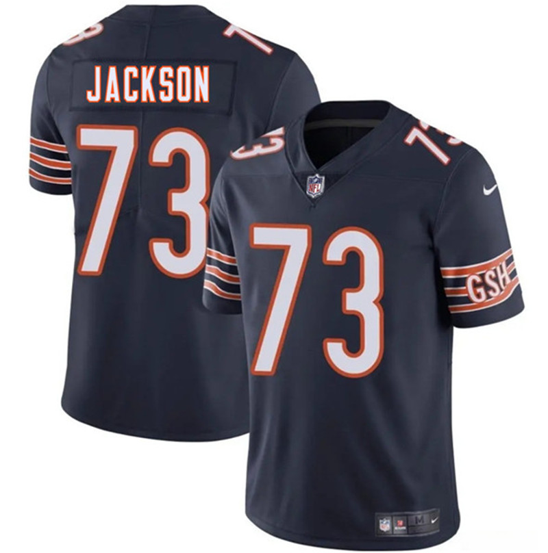 Men's Chicago Bears 73 Jonah Jackson Navy 2025 Vapor Football Stitched Jersey