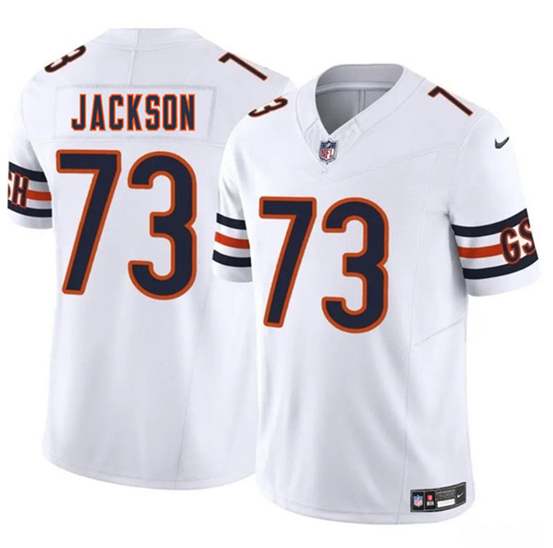Men's Chicago Bears 73 Jonah Jackson White 2025 F.U.S.E. Vapor Football Stitched Jersey
