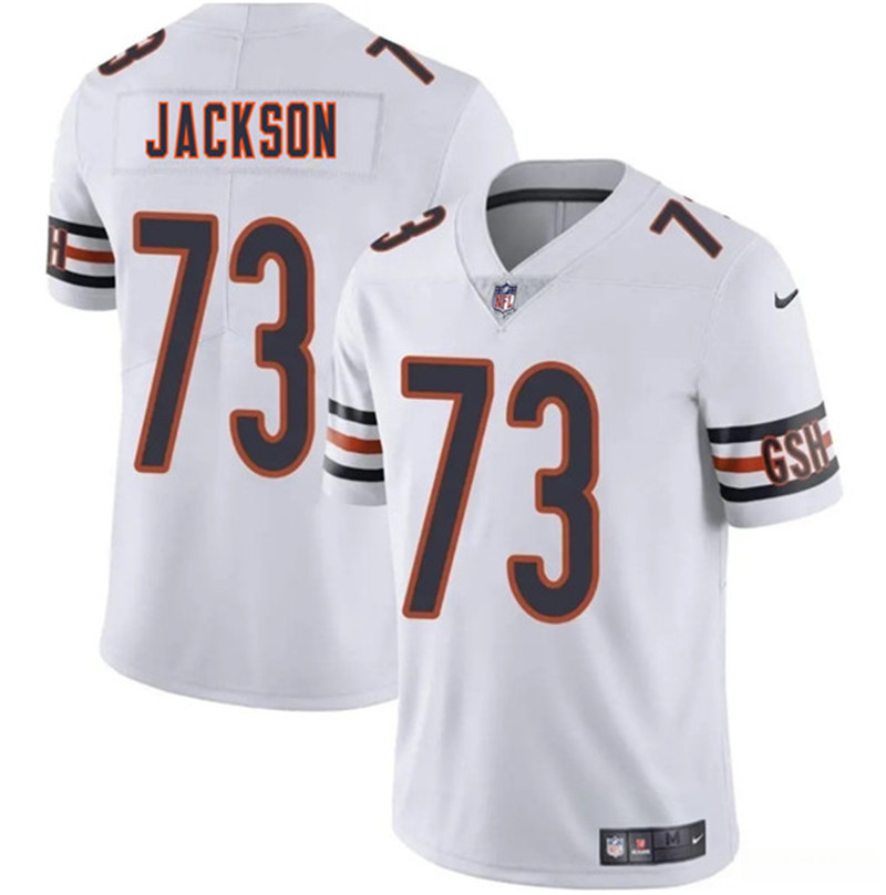 Men's Chicago Bears 73 Jonah Jackson White 2025 Vapor Football Stitched Jersey