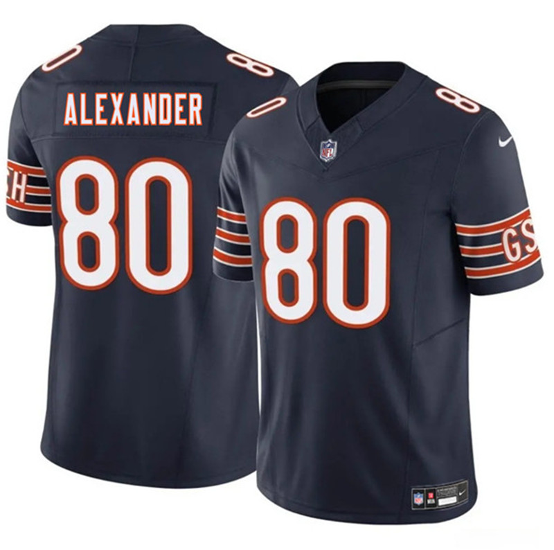 Men's Chicago Bears 80 Maurice Alexander Navy 2025 F.U.S.E. Vapor Football Stitched Jersey