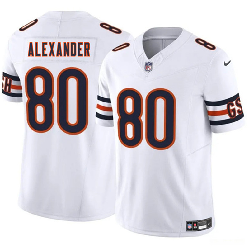 Men's Chicago Bears 80 Maurice Alexander White 2025 F.U.S.E. Vapor Football Stitched Jersey