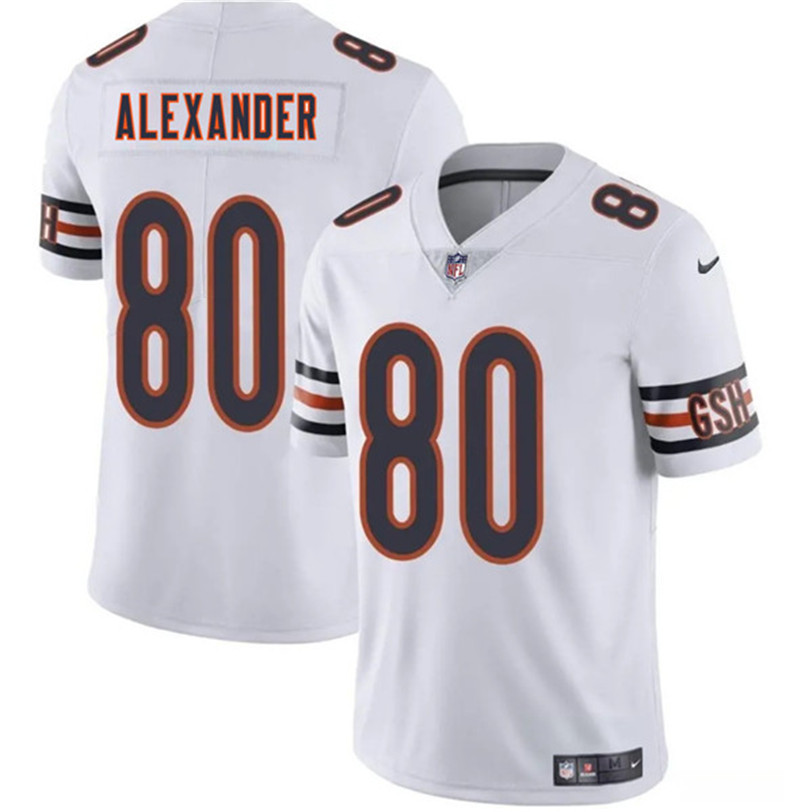 Men's Chicago Bears 80 Maurice Alexander White 2025 Vapor Football Stitched Jersey