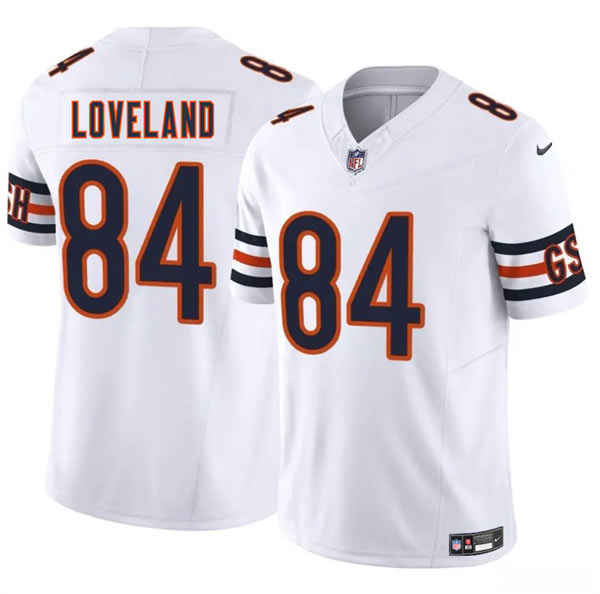Men's Chicago Bears 84 Colston Lovelandr White 2025 Draft F.U.S.E