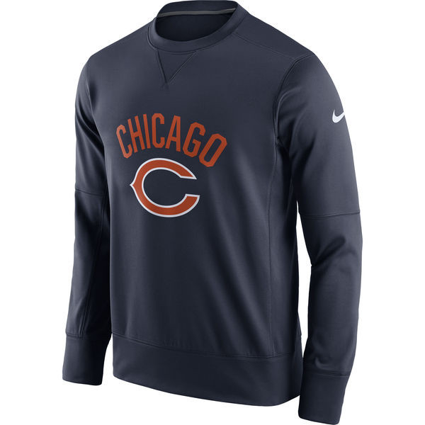Men's Chicago Bears  Navy Sideline Circuit Performance Sweatshirt