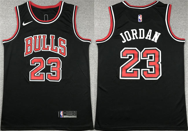 Men's Chicago Bulls 23 Michael Jordan Black Stitched Basketball Jersey