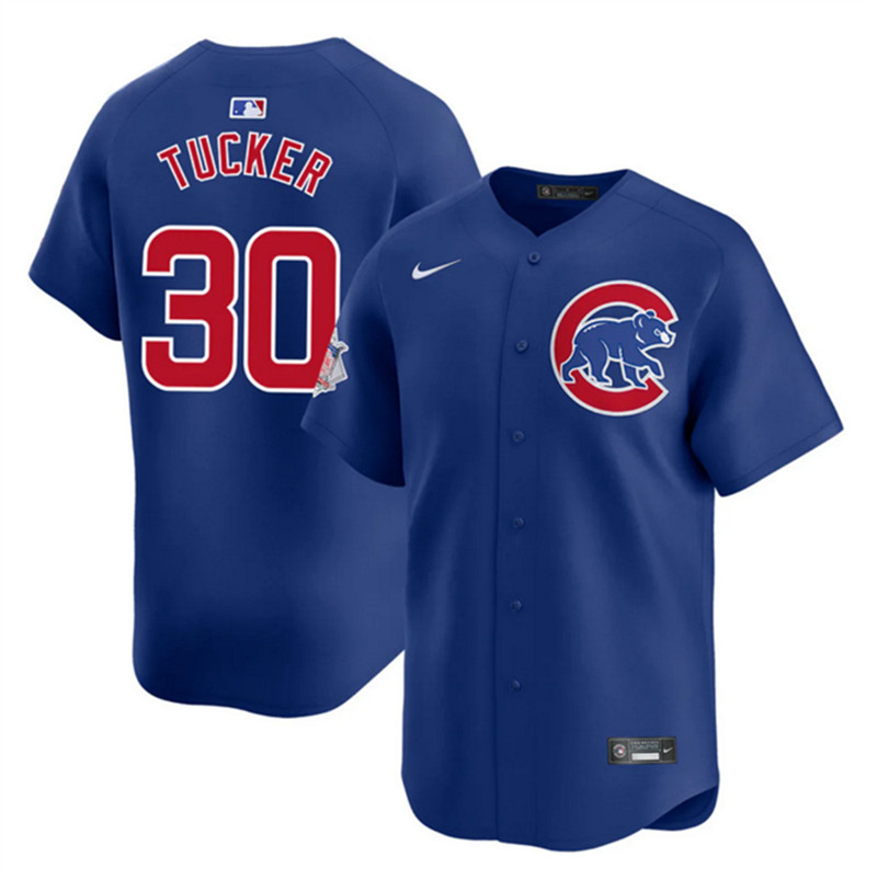 Men's Chicago Cubs 30 Kyle Tucker Royal 2025 Limited Stitched Baseball Jersey