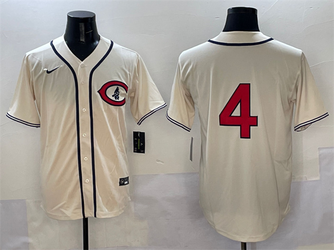 Men's Chicago Cubs 4 Pete Crow Armstrong Cream Field of Dreams Cool Base Stitched Baseball Jersey