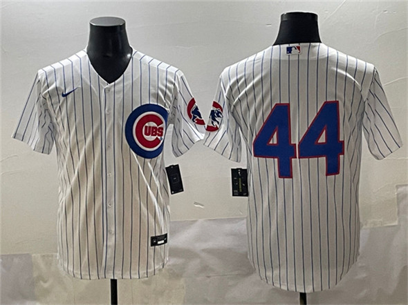 Men's Chicago Cubs 44 Anthony Rizzo White Cool Base Stitched Baseball Jersey