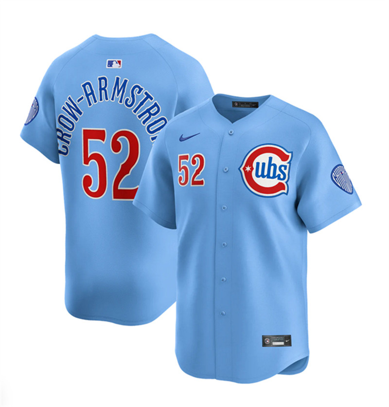Men's Chicago Cubs 52 Pete Crow Armstrong 2024 25 Blue 2nd Alternate Limited Stitched Baseball Jersey