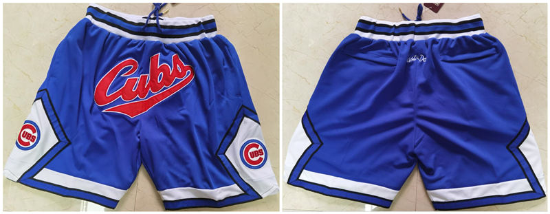 Men's Chicago Cubs Team Logo Royal Just Don Pocket Baseball Shorts