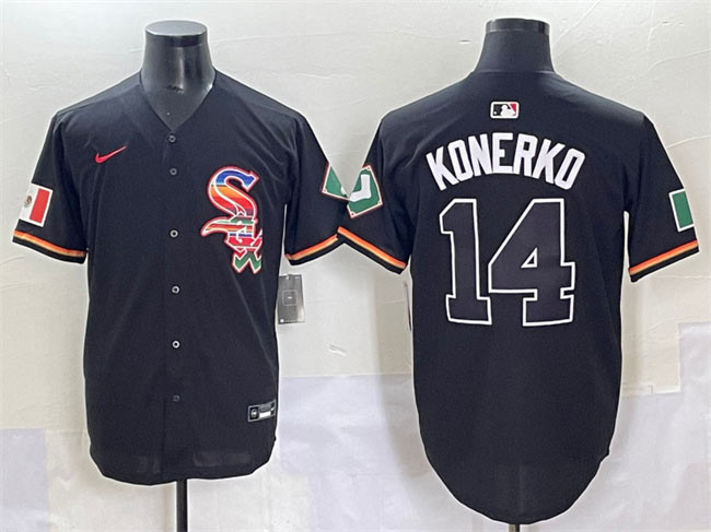 Men's Chicago White Sox 14 Paul Konerko Black Mexico Limited Stitched Jersey