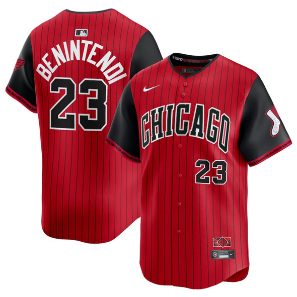 Men's Chicago White Sox 23 Andrew Benintendi Red Black 2025 City Connect Limited Stitched Baseball Jersey
