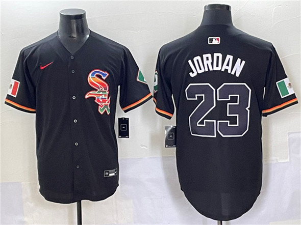Men's Chicago White Sox 23 Michael Jordan Black Mexico Limited Stitched Baseball Jersey