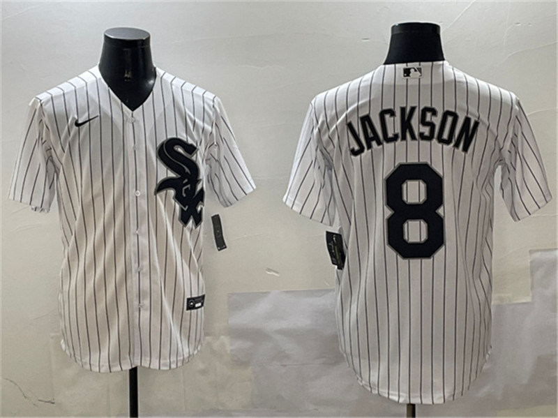 Men's Chicago White Sox 8 Bo Jackson White Cool Base Stitched Baseball Jersey