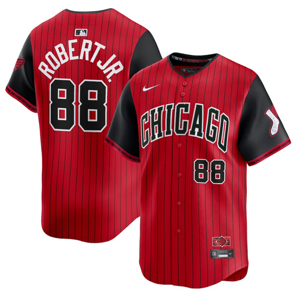 Men's Chicago White Sox 88 Luis Robert Jr. Red Black 2025 City Connect Limited Stitched Baseball Jersey